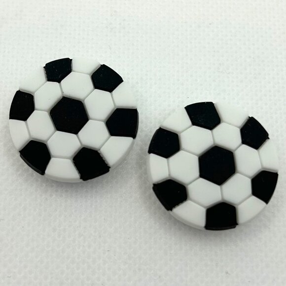 BOGO!! Crocs Style Shoe Charms Jibbitz - Soccer Ball Matching 2 pc Set NEW - Picture 2 of 5